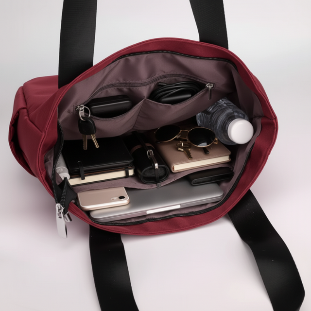 RevaCarry Large Size Red Multiple Compartments Handbag