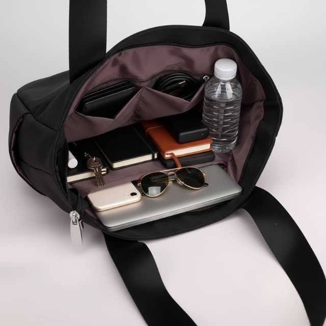 RevaCarry Large Size Black Multiple Compartments Handbag