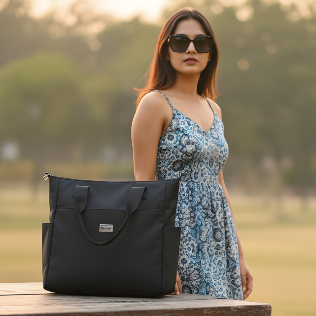 RevaCarry Large Size Black Multiple Compartments Handbag